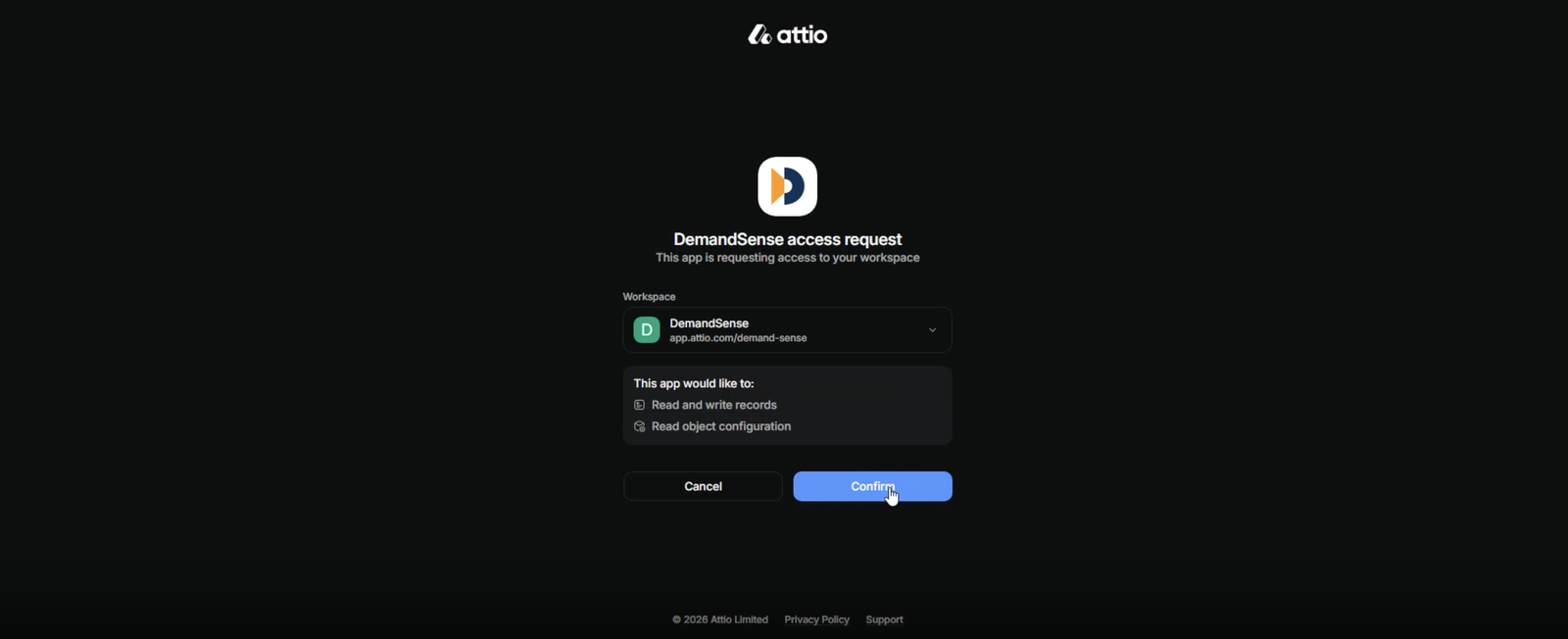 authorize-demandsense-attio-workspace-access